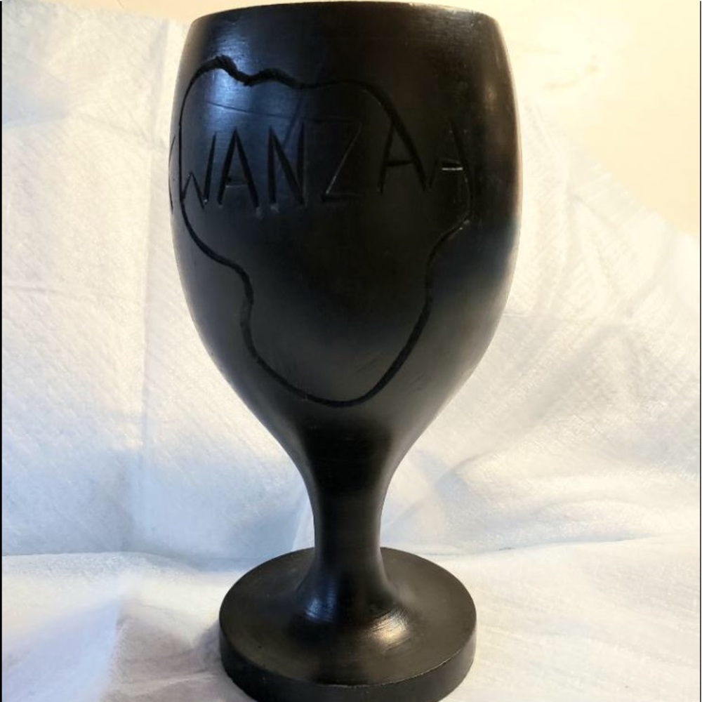 Kenyan hand-carved cup made of ebony wood